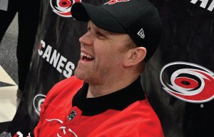 Hurricanes Goalie Ayres smiling